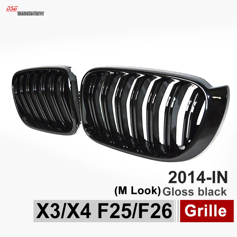 Передняя решетчатая решетка X3 F25 X4 F26 ABS для BMW 2014 + X Series SUV и глянцевый черный |