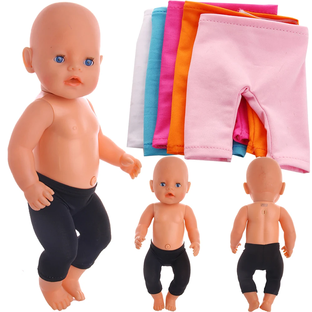 6 Colors Cropped Pants leggings For 18 Inch American Doll Girl Toy 43 cm Baby New Born Clothes Accessories Our Generation