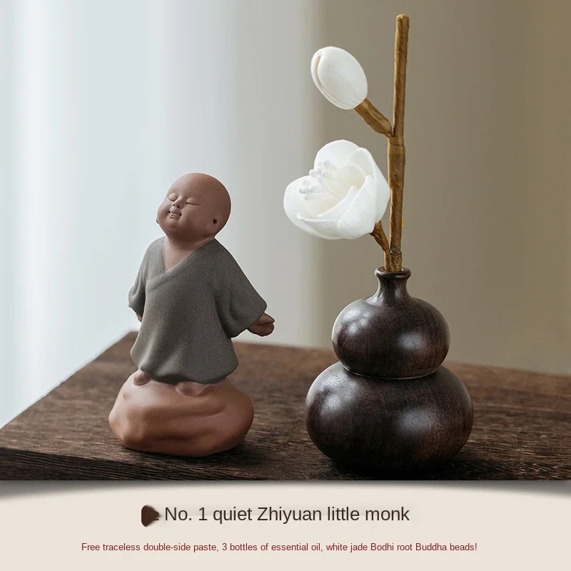 

Personality Creative Car Decoration High-Grade Solid Wood Cute Personality Zen Buddhist Decorative Car Fragrance Ornament
