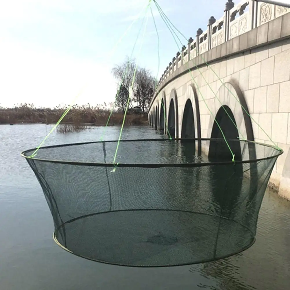 

Foldable Drop Net Fishing Landing Prawn Bait Crab Shrimp Pier Harbour Pond Mesh for Vertical Shore Use