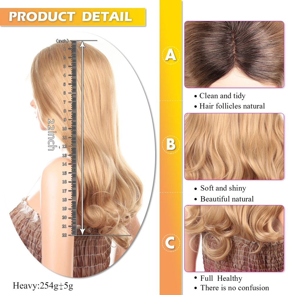 22 дюйма синтетические парики блондинка Синтетические волосы на кружеве парик