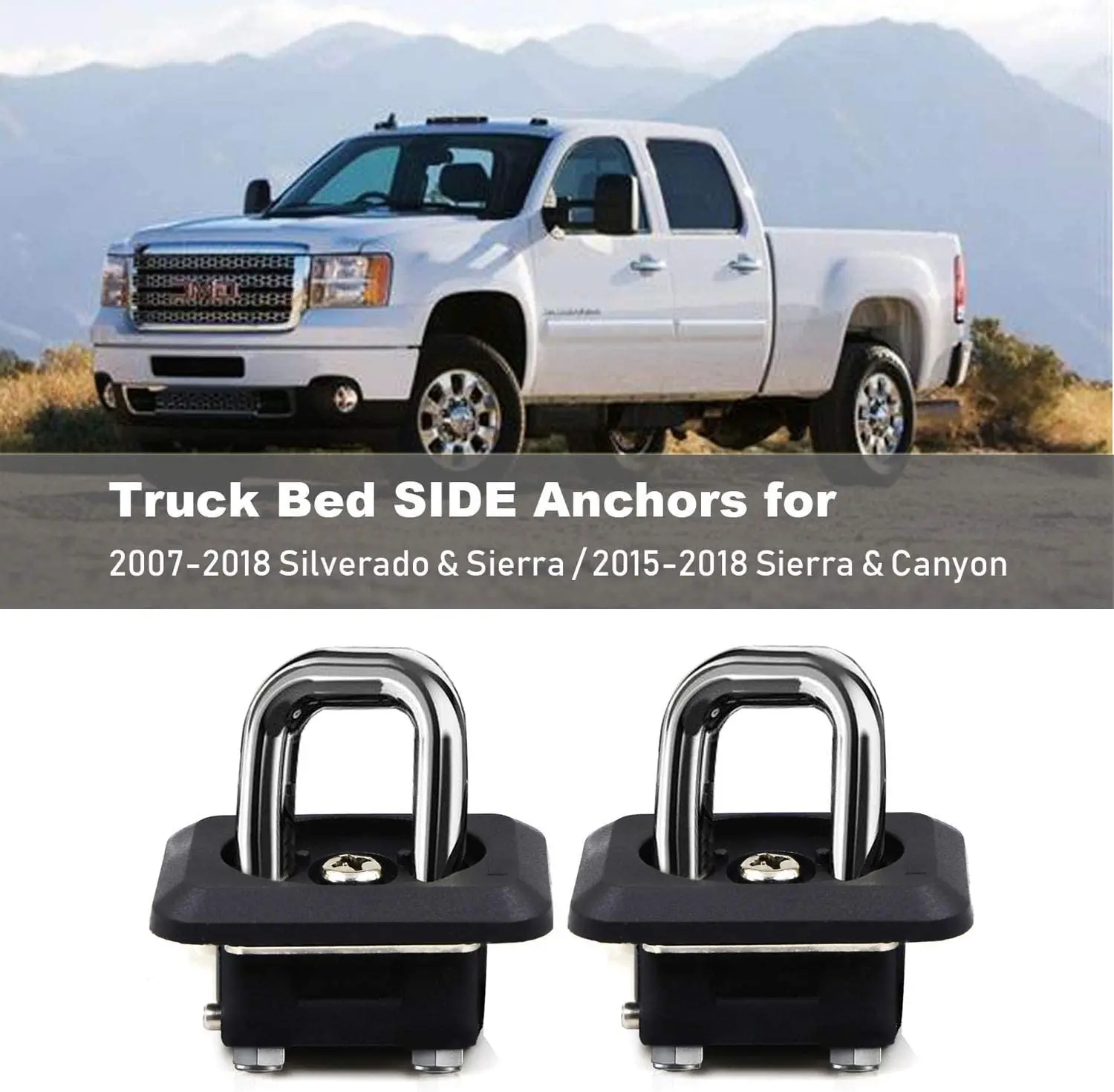 

2PCS Tie Down Anchors Retractable Truck Bed Side Wall Anchors for 2007-2019 Silverado & Sierra, 2015-2019 Colorado & Canyon
