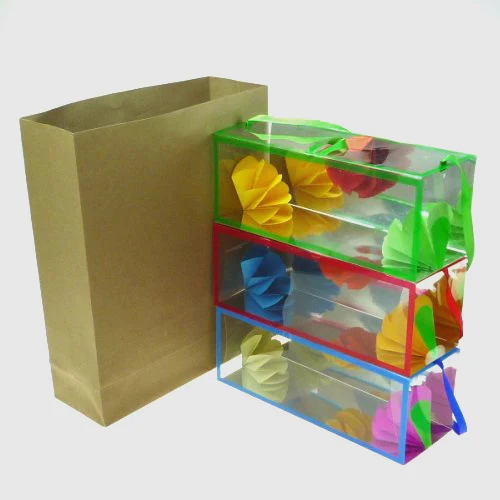 Большой бумажный пакет Delux появляющийся Цветочный ящик цветы из пустого мешка