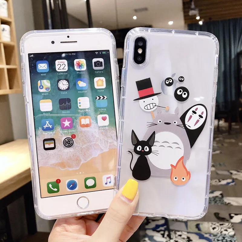 Original Miyazaki Hayao Ghibli Totoro Spirited Away No Face Man Cute Soft Silicon Phone Case for iphone 11 Pro Max xr xs 8 7plus | Мобильные