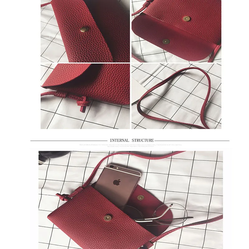 Женская сумка из искусственной кожи для отдыха корейская женская на плечо мини