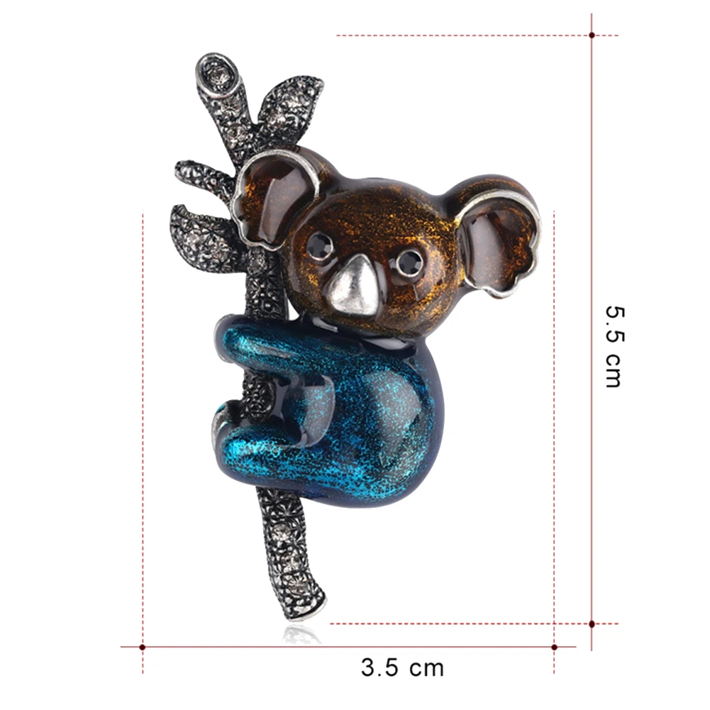 Милая эмалированная брошь Koala Bear стразы булавки в виде животного для женщин