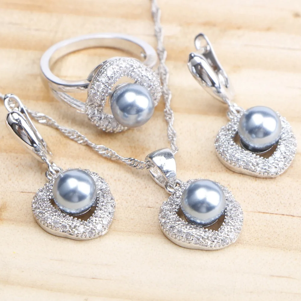 Набор свадебных ювелирных украшений с жемчугом из стерлингового серебра 925 пробы