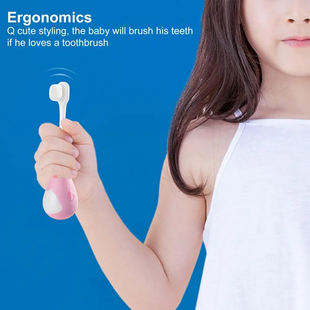 

Hand-Held Lovely Cute Baby Manual Training Toothbrush Lightweight Baby Toothbrush High Density Bristles for Dorm