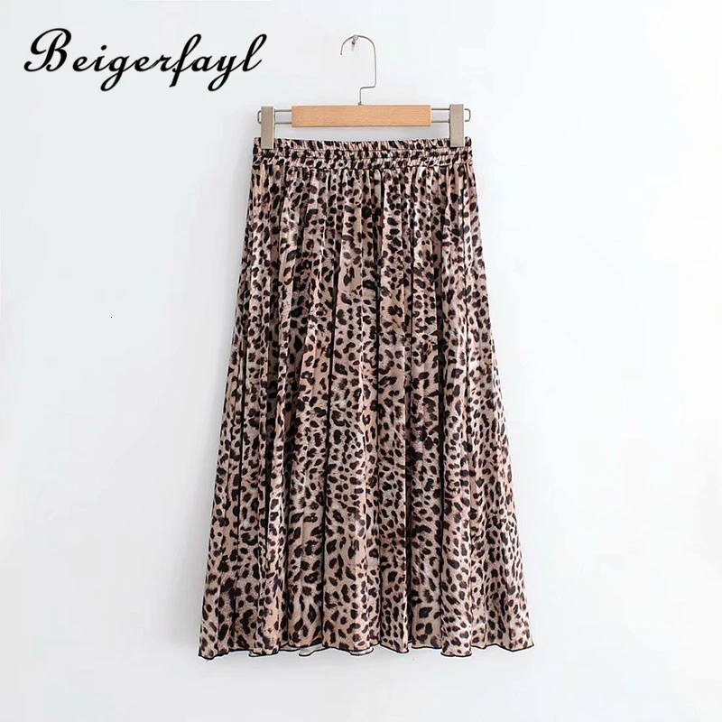 Beigerfail Faldas Plisadas Verano Panterka леопардовая юбка Falda Leopardo плиссированные юбки с высокой талией и животным принтом L71B
