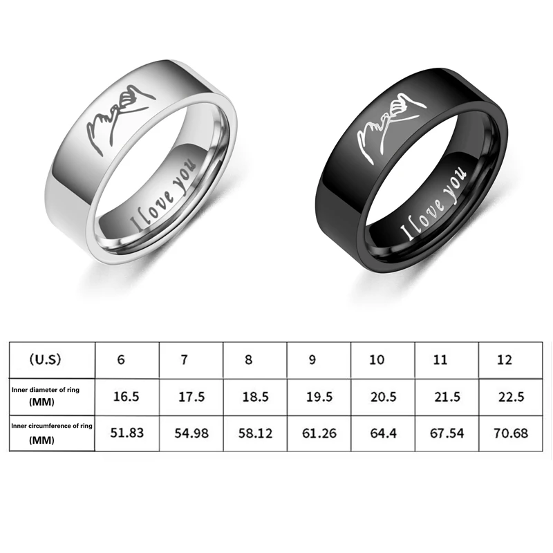 Женское кольцо с надписью мужское Ювелирное Украшение Love You свадебное винтажное