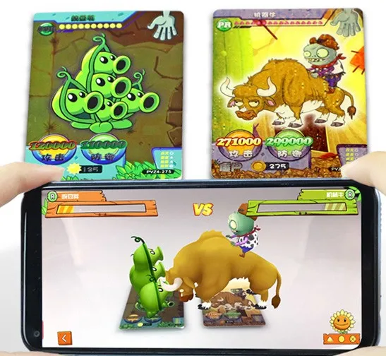 

200PCS Plants Vs Zombies Pvz Game Cards Plants Zombies Action Figures Collect Card Pea Shooter Sunflower Trading Card Kid Toy