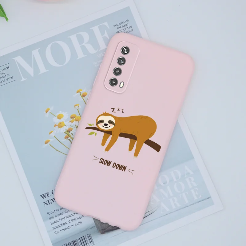 tpu silicone case for huawei p smart 2021 case back cover cute cartoon for huawei p smart 2021 y7a psmart case matte phone shell free global shipping