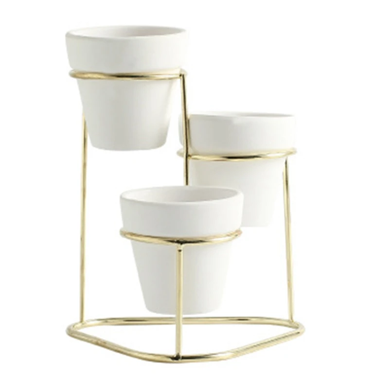 Железная настольная стойка цветочный горшок для суккулентных растений круглый