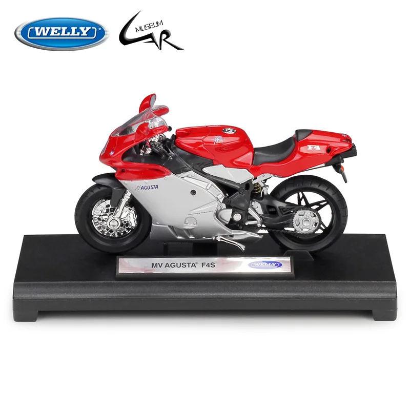 

WELLY 1:18 Model Car Simulation Alloy Metal Toy Motorcycle Children's Toy Gift Collection Model Toy MV Agusta F4S
