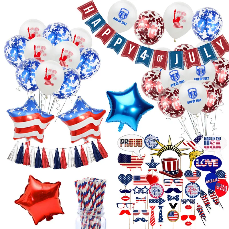 

ZLJQ американский День Независимости украшения США Национальный день вечерние украшения воздушный шар фото реквизит счастливый 4 июля банне...