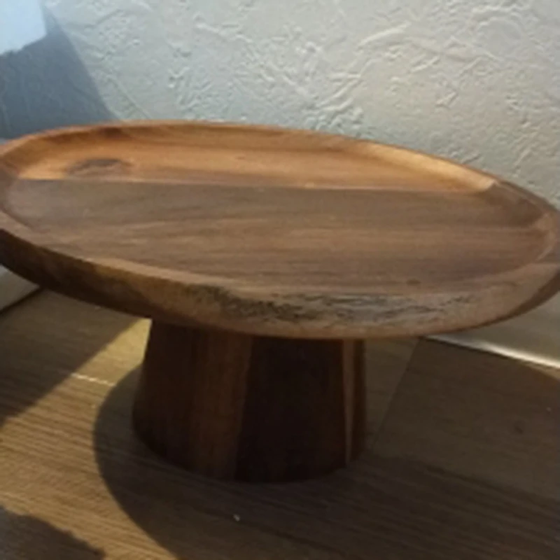 

Japanese-Style Wooden Fruit Tray Living Room Dried Fruit Snacks Household Tall Cake Tray Dessert Table