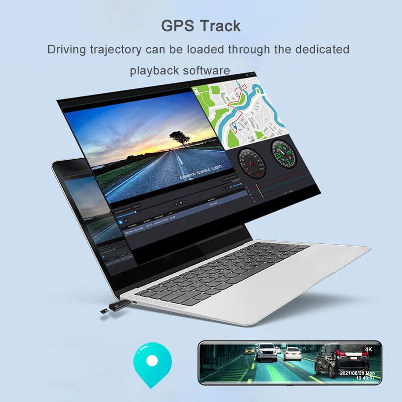 Автомобильный видеорегистратор Pongki B500 4K 12 дюймов GPS Wi-Fi Sony IMX415 | Автомобили и