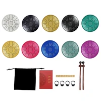 6 inch 11 tone steel tongue drum mini hand pan drums with drumsticks percussion instruments yoga meditation handheld tank drum