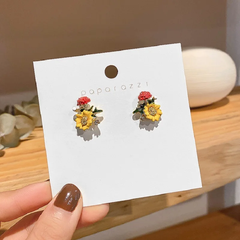 Женские винтажные серьги-гвоздики Exknl вечерние серьги в стиле бохо с цветком и