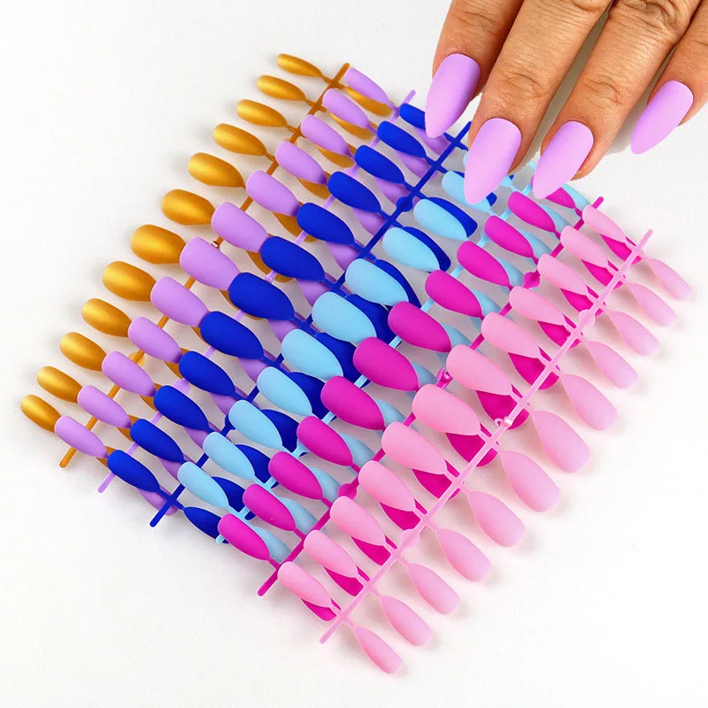 Искусственные накладные ногти 24 шт. с клеем для женщин украшения ногтевого