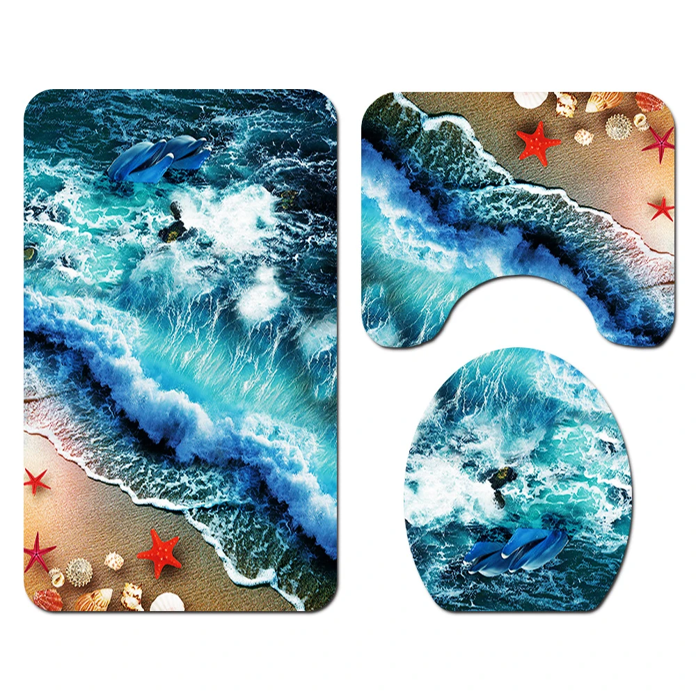 bathroom rug set with waterproof shower curtain bathroom decoration bath mats set bathroom carpet rugs toilet mat foot mat free global shipping