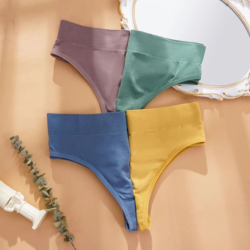 Трусики-стринги женские хлопковые бесшовные однотонные | Женская одежда