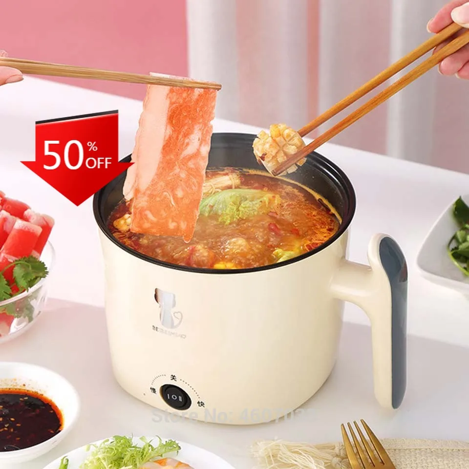 

220V Multifunctional Electric Cooker Heating Pan Electric Cooking Pot Machine Hotpot Noodles Rice Eggs Soup double Steamer CF45