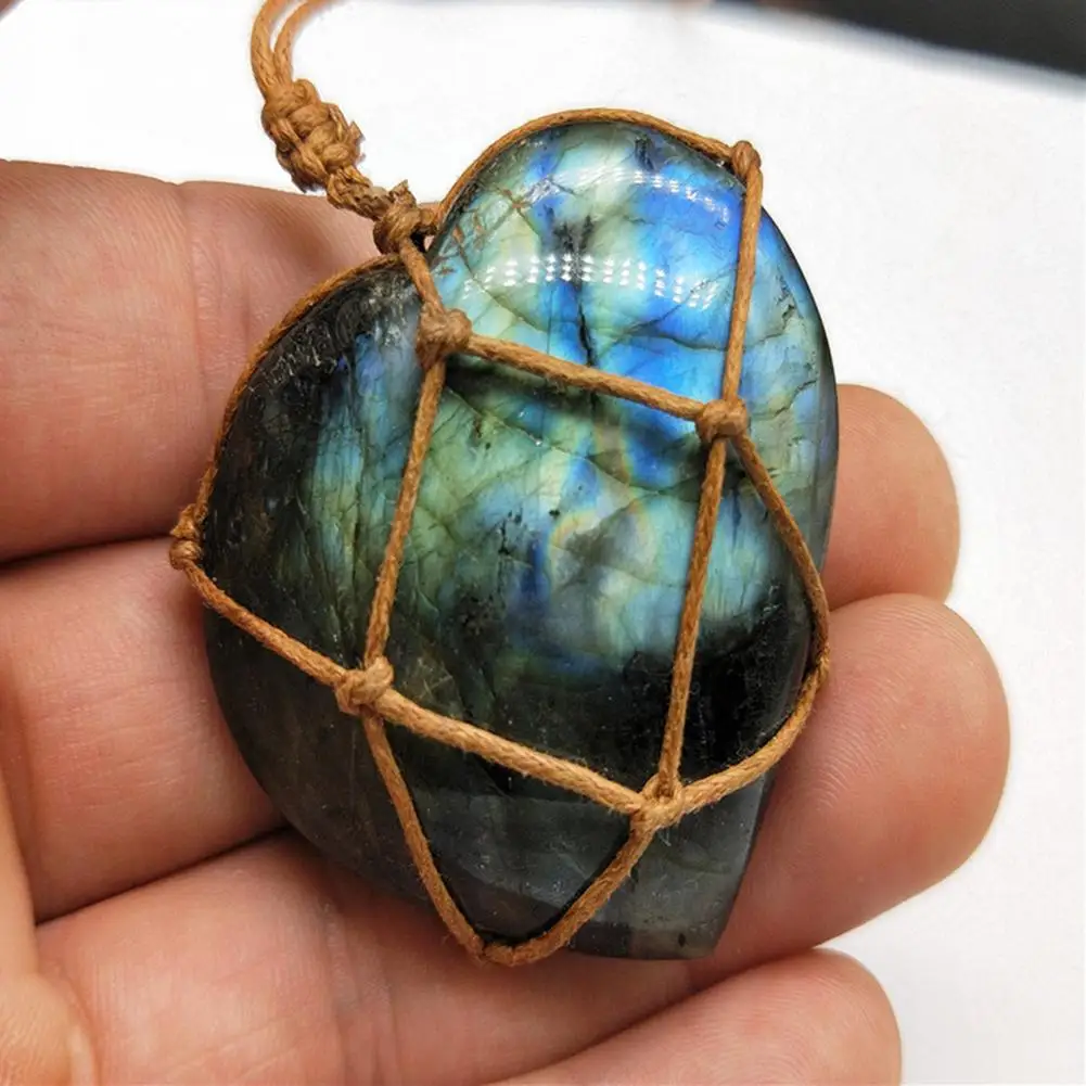 1 шт в форме сердца лабрадорит ожерелье из природного камня кулон с запахом