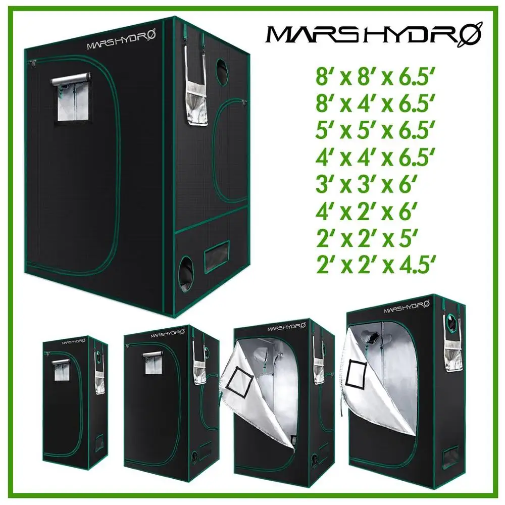 Marshmarsh1680d светодиодный парник, теплица для выращивания 3'3'x3'3'x5'11''(100x100x180 см) Крытый Гидропоника для сада системы растениеводства палатки