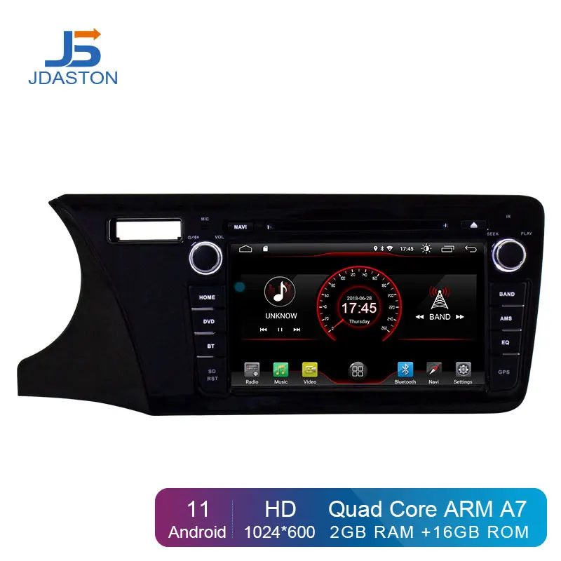 JDASTON 9&quot Android 11 Car DVD Player For Honda CITY 2014 2015 2016 2017 Multimedia GPS Navigation 2 Din Radio Stereo Audio | Автомобили