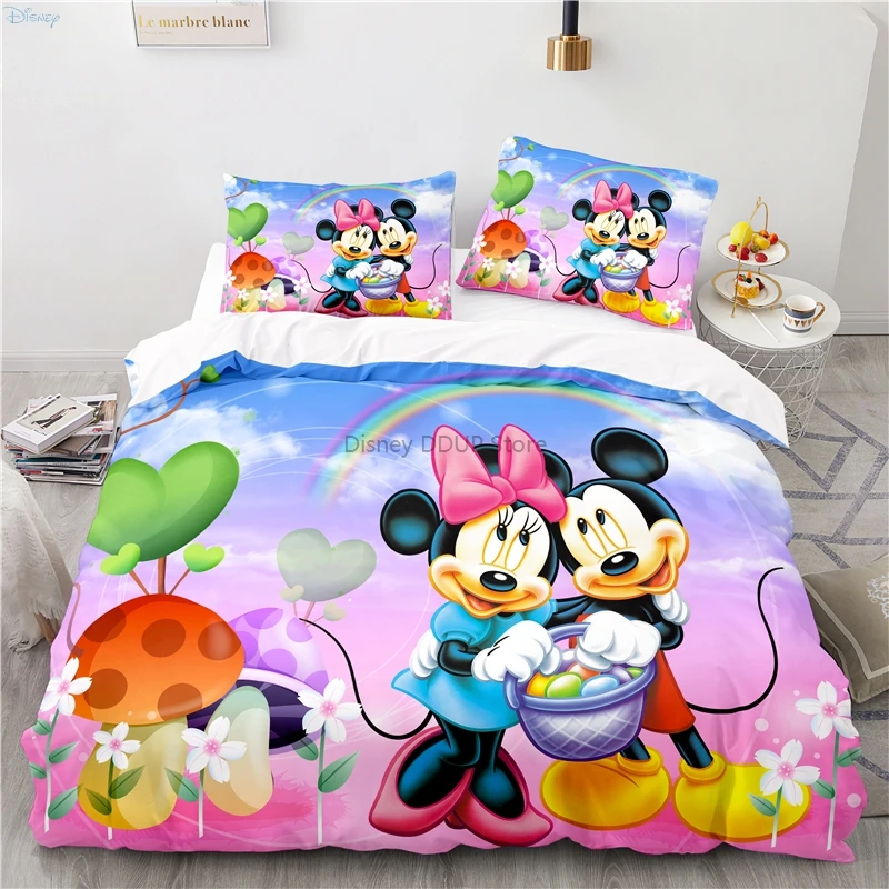 

Promotion 3D Minnie Mickey Mouse Bedding Set Printed Duvet Cover Pillowcase Bed Linen Comforter Covers Twin Full Queen King Size