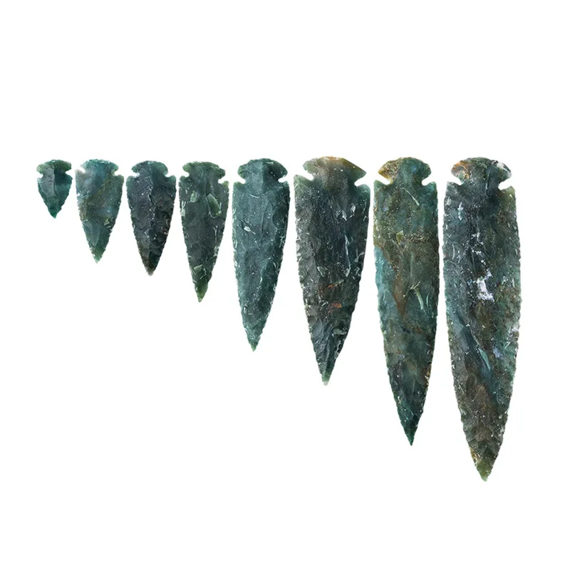 

Natural stone mineral green agate arrow home decoration Wicca healing crystal