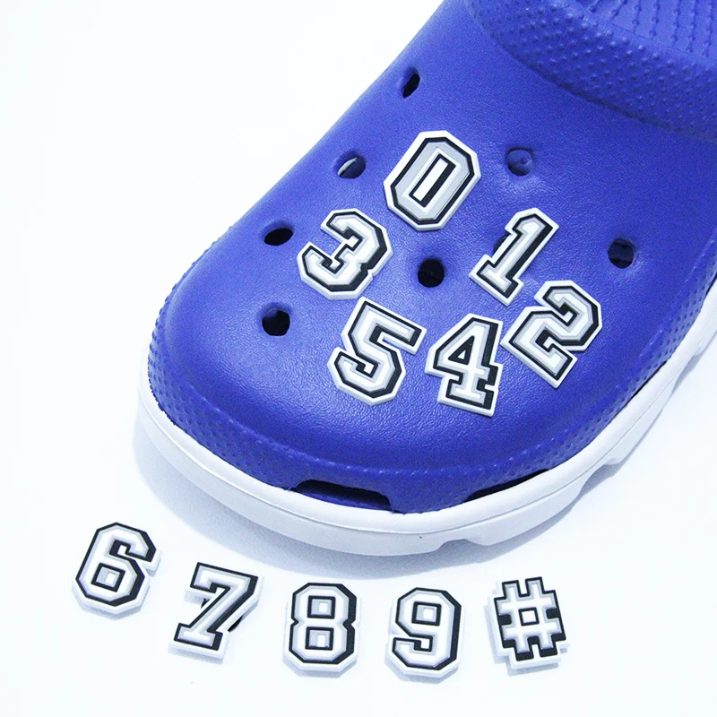 

High-Quality New Hot-Selling Creative Matching Arabic Numerals Icon Shoe Accessories Crocodile Buckle Accessories