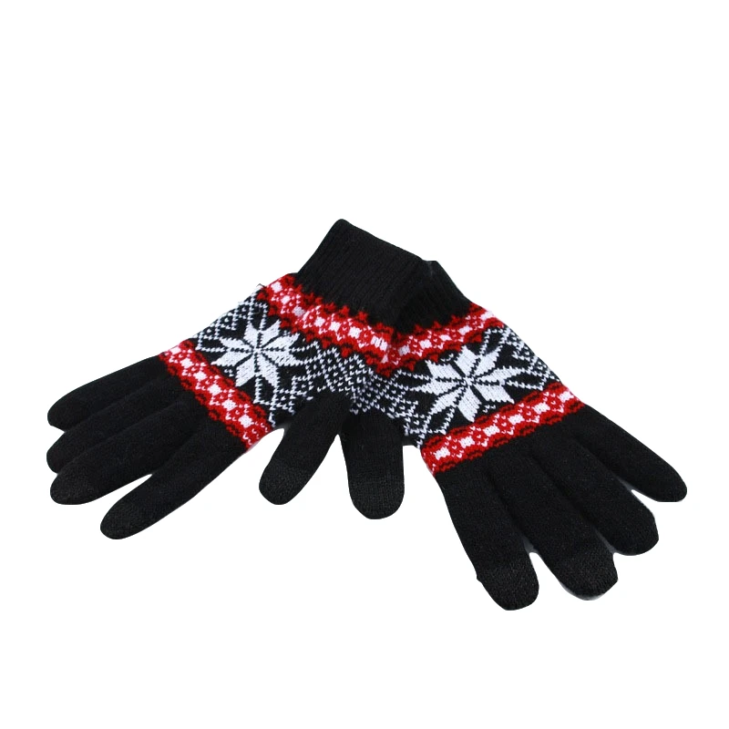 H Лидер продаж Модные Guantes для мужчин и женщин зимние теплые перчатки вязание снежинка шаблон полный палец перчатки и варежки Luvas - Цвет: Type 7