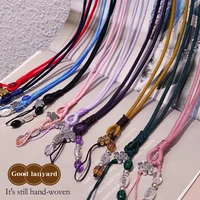 mobile phone straps hanging neck pendant hand made ornaments sling chinese style breeches anti lost rope hanging chain red pink