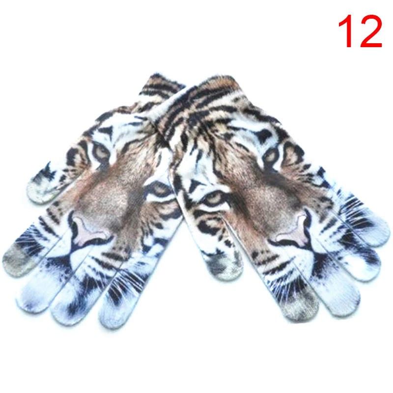

Kids Winter Warm 3D Animal Print Knitted Kitty Pet Cute Gloves Fashion Cotton Gloves Women