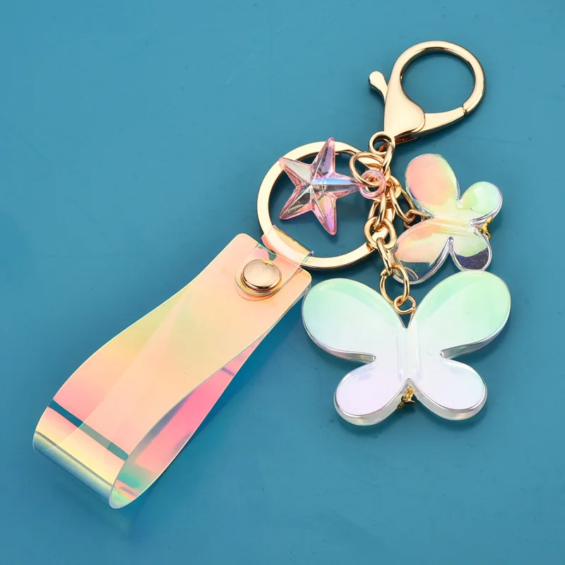 Акриловый брелок для ключей в виде бабочки цветной оптовая продажа по низким