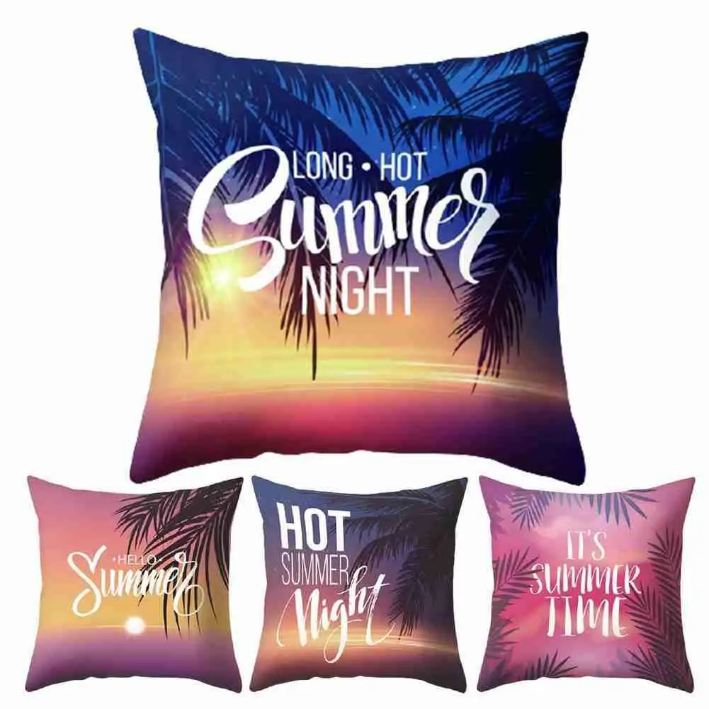 

Square Pillowcase Modern Landscape Cushion Cover Peach Skin Pillowcase