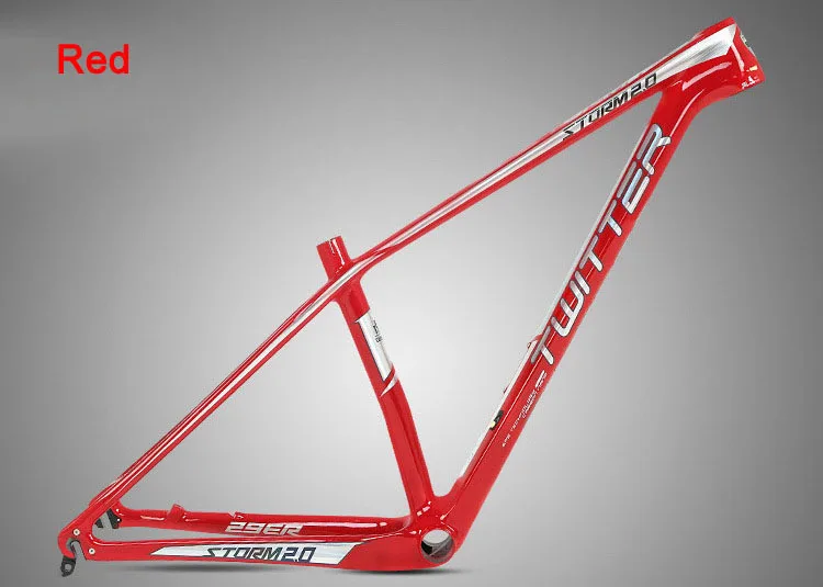 Твиттер Storm2.0 MTB карбоновая рама 27,5*1" 17" велосипедная 29*1" 17" 1" XC велосипедная Рама 42*52 коническая трубка BB92 EPS БЫСТРОРАЗЪЕМНАЯ - Цвет: 29 Red