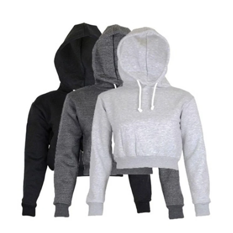 Новые повседневные женские толстовки укороченные топы с длинным рукавом