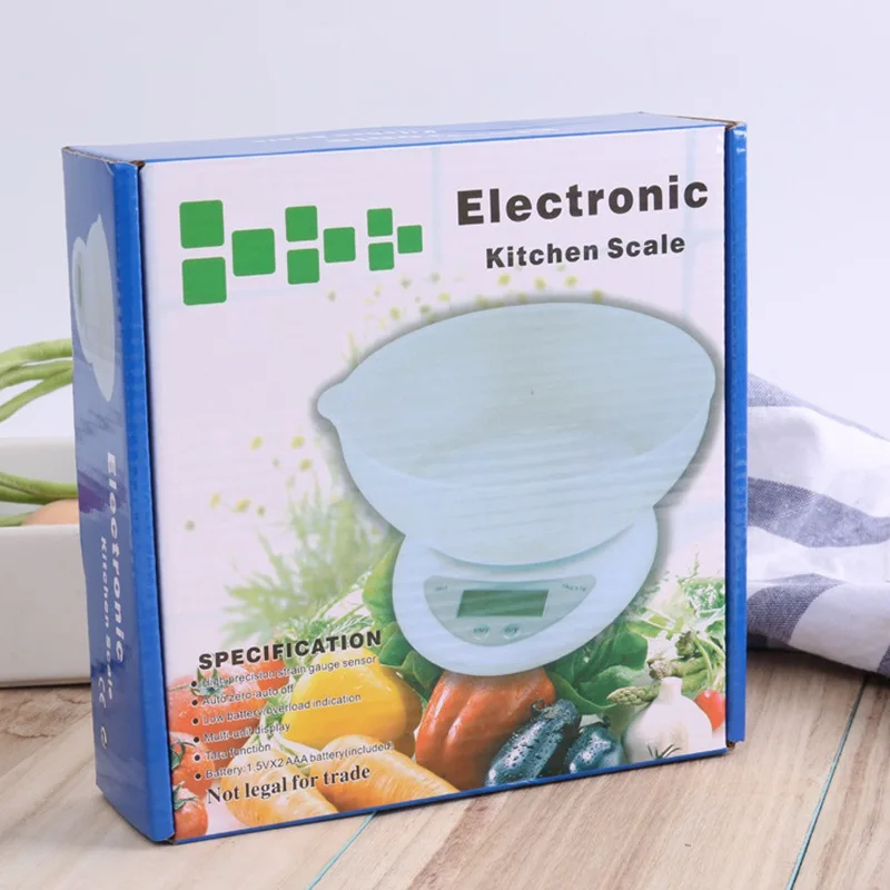 

Home Multifunctional Kitchen Scale With Tray-English (5KG/1g) With With 2021 summer new High quality convenient and practical