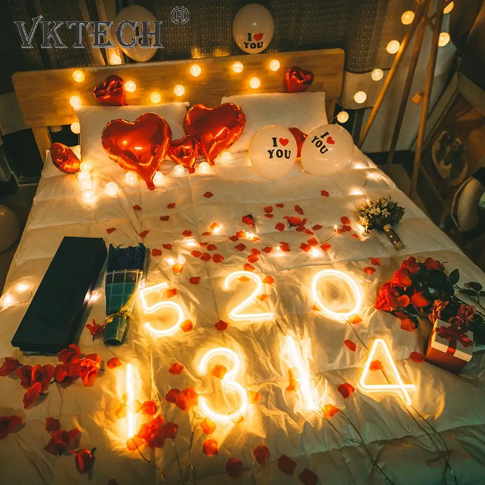 

Светодиодный неоновый ночсветильник с буквами, арт-вывеска с питанием от USB, на батарейках, подарок на день рождения, Свадебное предложение, ...