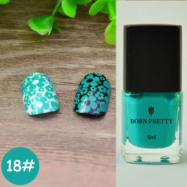 6ml 18 BORN PRETTY, яркие цвета, лак для ногтей, тиснение, черный, сладкий стиль, штамп для ногтей, пластина, лак для печати изображений, маникюрный лак, 15 мл, 6 мл - Цвет: 6ml 18