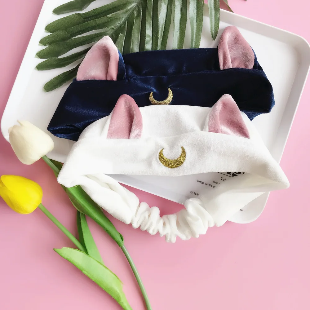 

Kawaii Anime Headband Sailor Moon Hair Band Makeup Washing Face Tools Hairband Cute Ear Hairband Girl Women Accessories