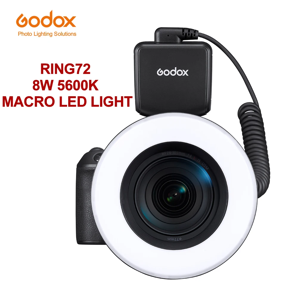 

Godox RING72 Macro LED Ring Light RING 72 8W 5600K Video Shooting Light Universal for Canon Nikon DSLR Camera