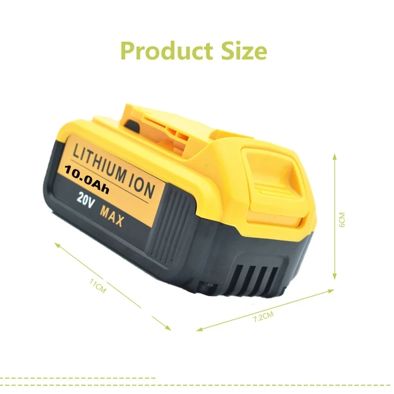 Литиевая батарея 20 в 10 Ач для электроинструментов DeWalt DCB184 DCB200 набор