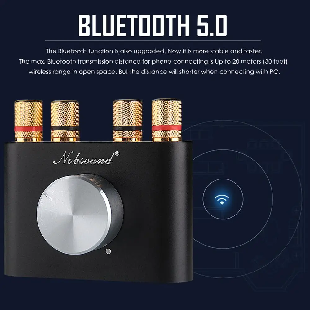 Дук аудио мини Bluetooth 5,0 TPA3116 Мощность усилитель Беспроводной аудио приемник Hi-Fi стерео 12V автомобильный усилитель для дома АУДИО 50 Вт+ 50 Вт