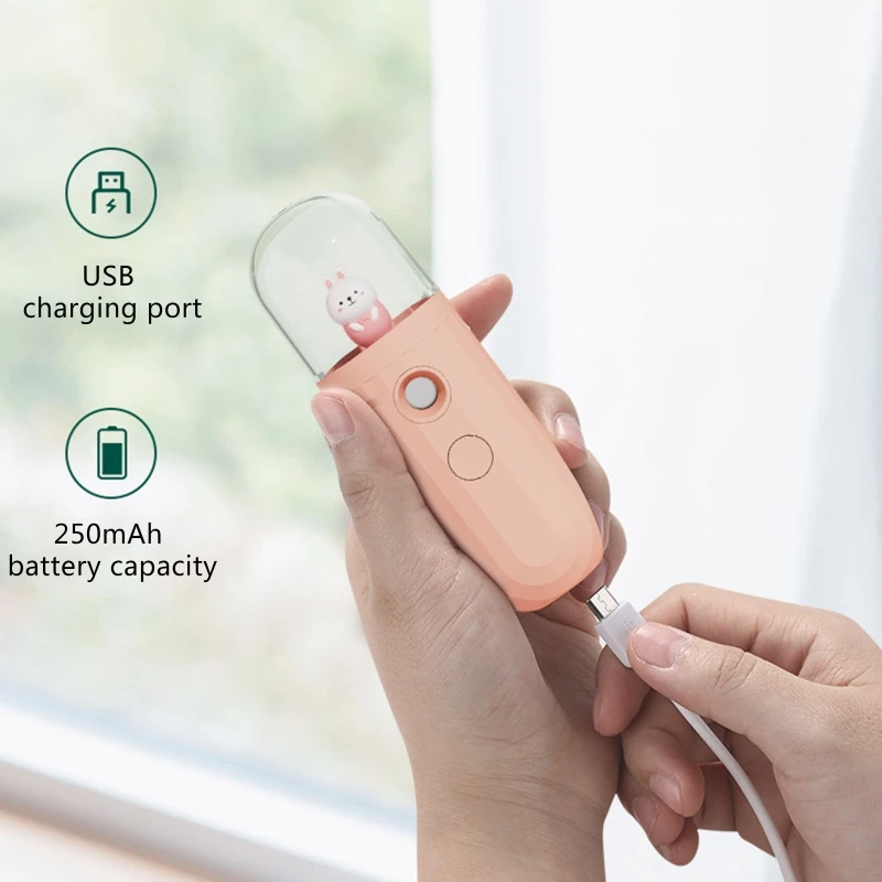 Милый мультяшный маленький динозавр портативный нано спрей увлажнитель для лица