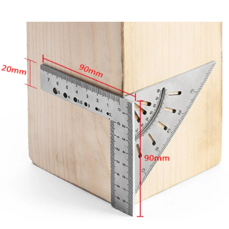 Обновленная деревообрабатывающая линейка квадратная планка треугольная 45