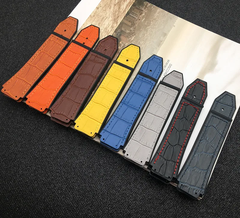 Ремешок из натуральной бамбуковой коровьей кожи резиновый силиконовый Браслет